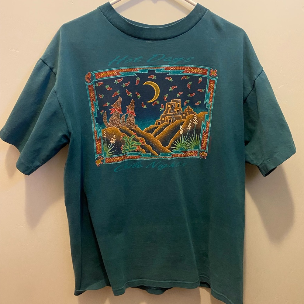 Vintage print and embroidery T-shirt